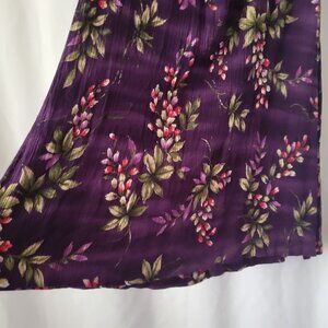 Jaclyn Smith Skirt Cottagecore Medium crepe purple floral Retro Fairy 90s BOHO